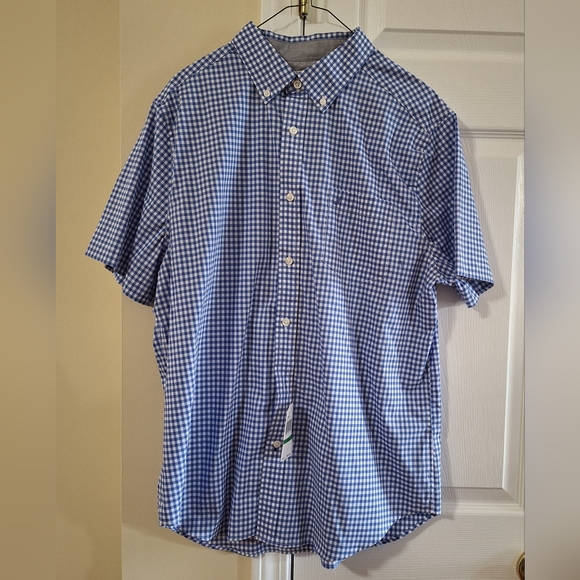 Nautica Other - NWT Nautica Button Up Shirt~Blue Gingham~Checker~Nautica Flex~Lg
